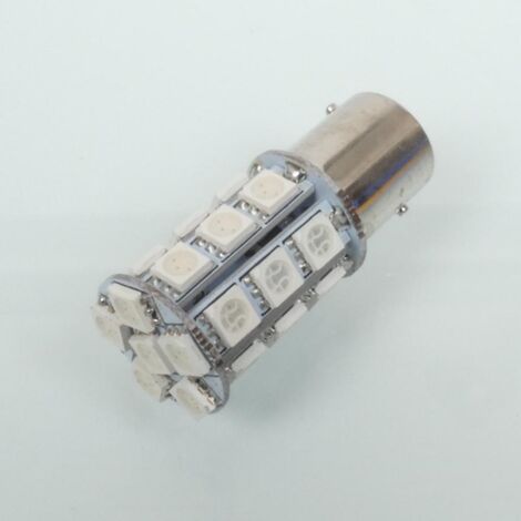 Ampoule LED 12V orange culot BAY15S 450 lumens RMS pour moto auto