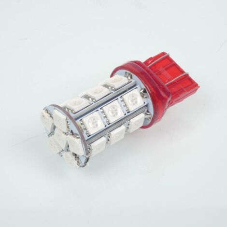 Ampoule LED 12V rouge culot T20 Bilux RMS pour moto scooter auto