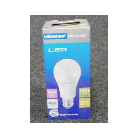 Ampoule LED 13.5W rondee A60 lumiere naturel 4000K 1521lm culot E27 230V non-dimmable 330° 15000h Classic