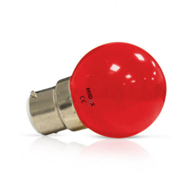 Ampoule led B22 1W G45 Incassable Miidex Lighting® rouge - non-dimmable