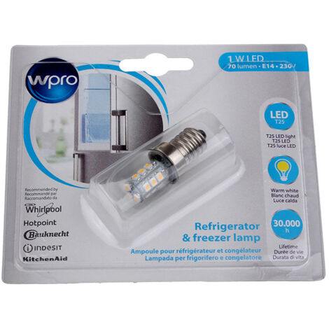 Ampoule led 1w e14 t25 pour refrigerateur et congelateur Wpro 484000008964