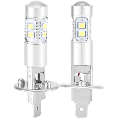Ampoule LED, 2Pcs 1800LM 12-28V H1 6000K Super White 100W LED Kit d'ampoules de phare antibrouillard