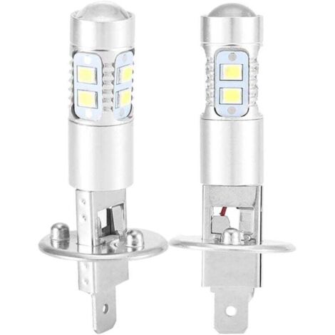 Ampoule LED, 2Pcs 1800LM 12-28V H1 Super White 100W LED Kit d'ampoules de Phare antibrouillard