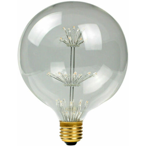 AMPOULE LED 3 W, LUMIÈRE CHAUDE, CONNECTEUR E27, SPHÉRIQUE, GLOBE, G125, ÉTOILE BRILLANTE, 2 700 K