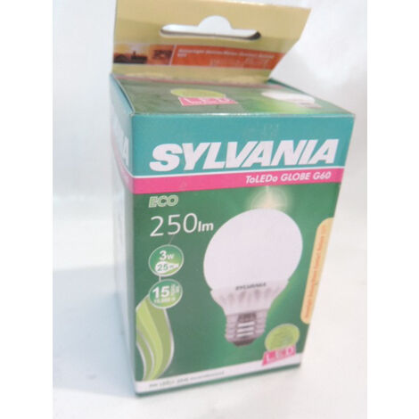 Ampoule LED 3W (equivalent 25W) ronde A60 blanc chaud 925 E27 230V opale 250lm TOLEDO SYLVANIA 0026323
