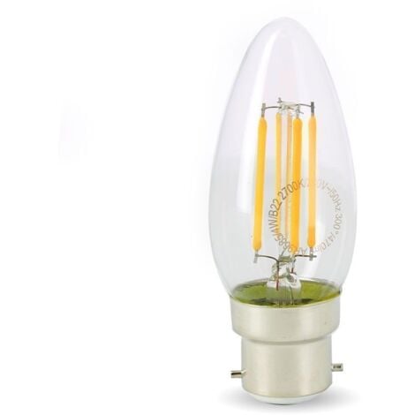 Ampoule LED 4.9W (40W) B22 Filament Flamme Blanc chaud 2700°K