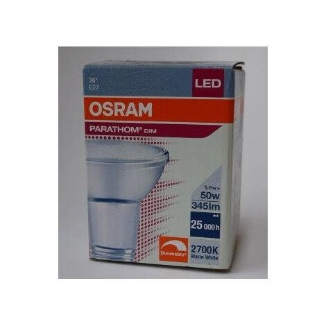 Ampoule LED 5W 2700K 345lm dimmable culot E27 230V 36° PARATHOM OSRAM LEDVANCE 105416