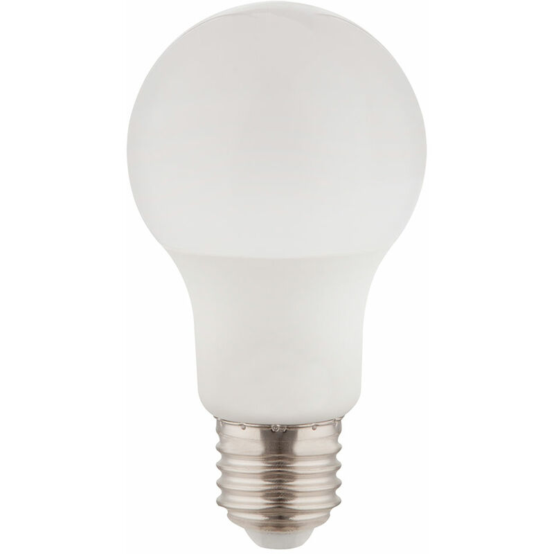 Ampoule 7 watts led blanc chaud Lampe aluminium blanc boule, douille E27 560 lumens 3000 Kelvin, DxH 6x10,8 cm