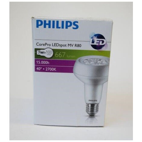 Ampoule LED 7W à reflecteur Ø 80x113mm culot E27 2700K 667lm 40° 230V non-dimmable CorePro Philips