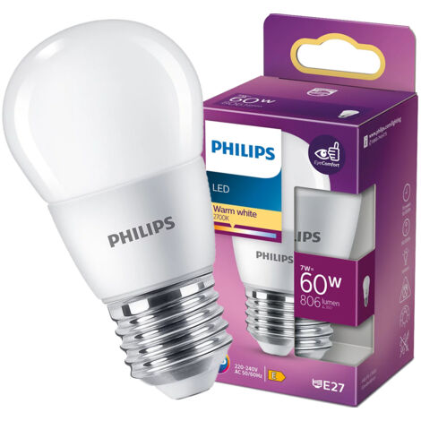 Ampoule LED 7W P48 E27 2700K chaud FR ND 1SRT4 Philips