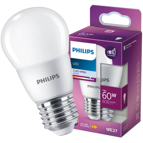 Ampoule LED 7W P48 E27 4000K neutre FR ND 1SRT4 Philips
