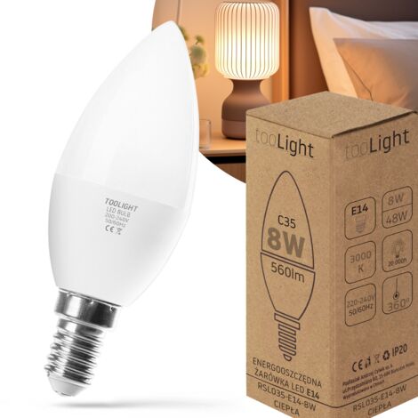 AMPOULE LED 8W CHAUDE E14 230V RSL035