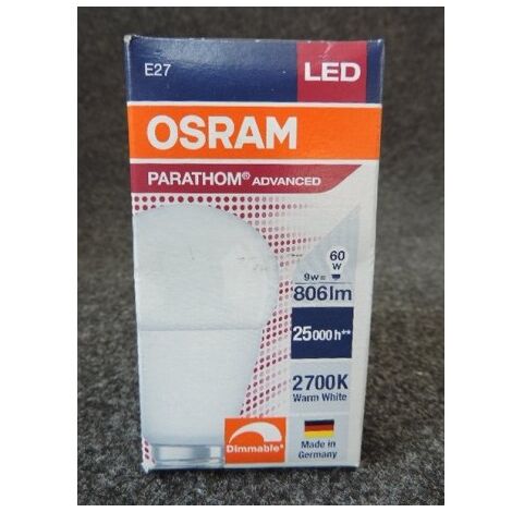 Ampoule LED 9W dépolie 2700K 806lm dimmable culot E27 230V Parathom OSRAM LEDVANCE 369870