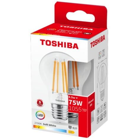 Ampoule LED à filament A60 E27 8,5W 2700K TOSHIBA