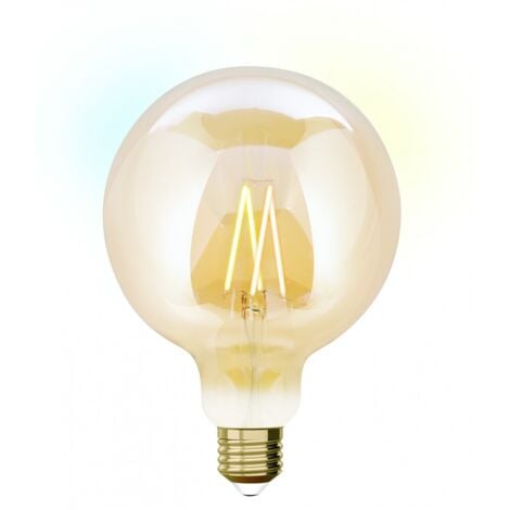 Ampoule led à filament ambré Globe 125 mm E27 806Lm = 60W blancs variables, JEDI