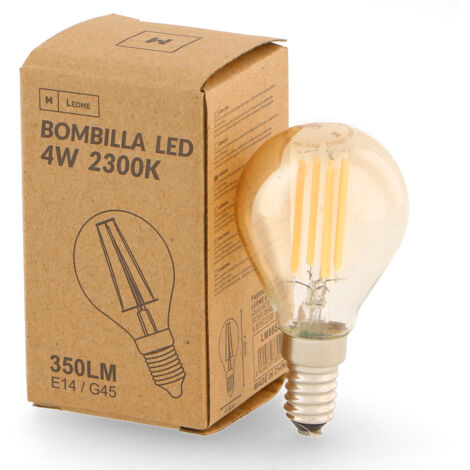 Ampoule LED à Filament E14 G45 4W Ambre 2300K - Ledme - LM8552