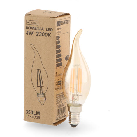 Ampoule LED à Filament E14 Pointe C35 4W Ambre 2300K - Ledme - LM8564
