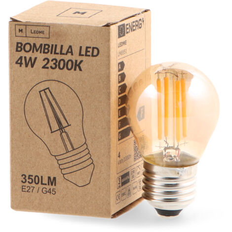 Ampoule LED à Filament E27 G45 4W Ambre 2300K - Ledme - LM8551