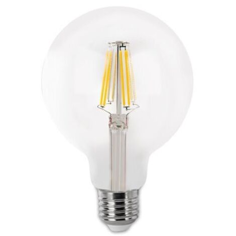 Ampoule LED à filament E27 G80 (8 W 4000 K 1055 lm) IP20 Ø 8 x 11,8 cm transparente