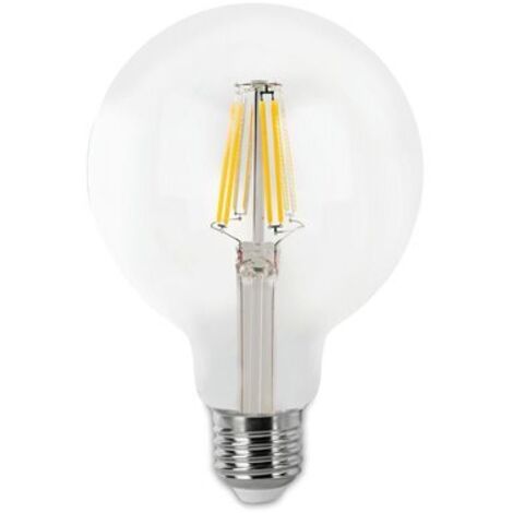 Ampoule LED à filament E27 G80 (8 W 6400 K 800 lm) IP20 Ø 8 x 11,8 cm transparente