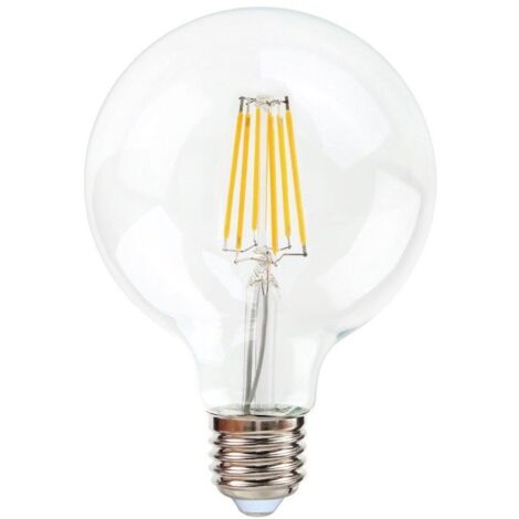 Ampoule LED à filament E27 G95 - 8W - Blanc Chaud