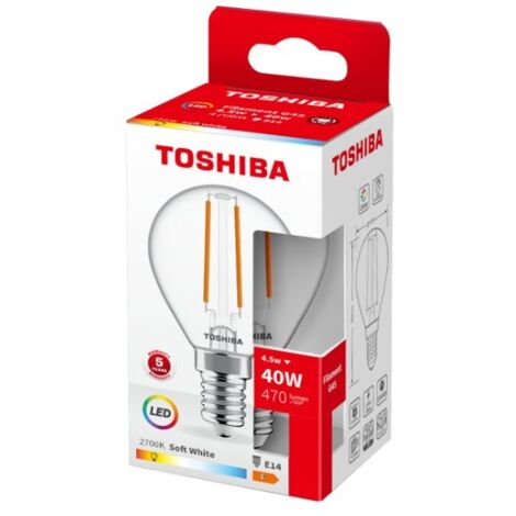 Ampoule LED à filament G45 E14 4,5W 2700K TOSHIBA