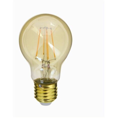 Ampoule LED (A60) / Vintage au verre ambré, culot E27, 3,8W cons. (30W eq.), 350 lumens, lumière blanc chaud