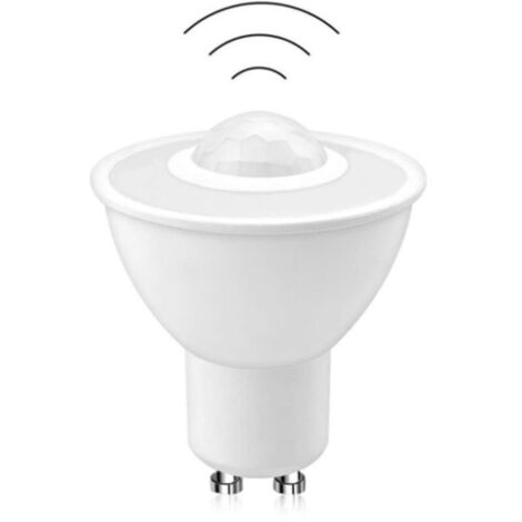 Ampoule LED, ampoule GU10 ampoule de détection de corps infrarouge 5W 500LM ampoule LED pour couloir de plafond AC100-240V lumière blanche