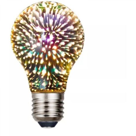 Ampoule LED avec effet feu d'artifice 3D pour un éclairage d'ambiance décoratif E27 A60 5W 80lm 360° 230V aucun scintillement, non-gradable