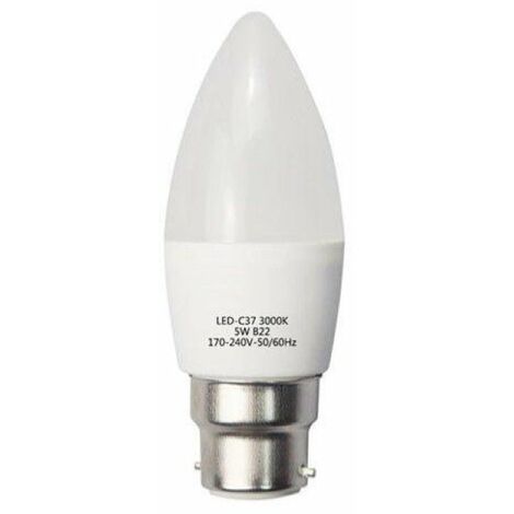 Ampoule LED B22 6W 220V C37 180° - Blanc Neutre 4000K - 5500K - SILAMP