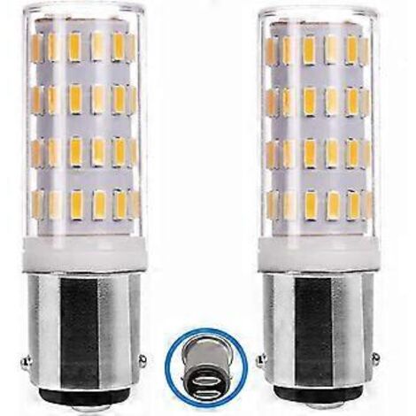 Ampoule LED Ba15d 5 W, 12-24 V, culot à baïonnette double contact, équivalent 50 W, blanc chaud 3000 K, pour éclairage d'équipements basse tension, lot de 2