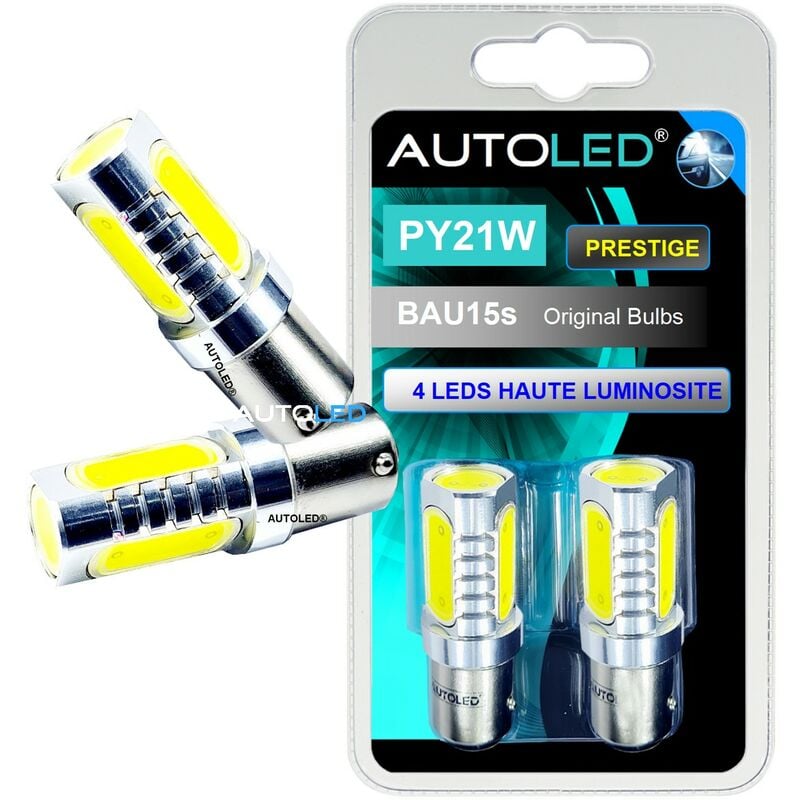 Ampoule LED BAU15s / 4 LEDS Haute Puissance / LED PY21W AUTOLED®