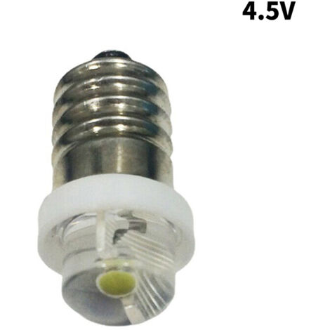 Ampoule LED blanche 3/4,5/6 V 0,5 W 6000 K pour lampe torche, culot E10 [GKS] 4,5 V - AquaForge