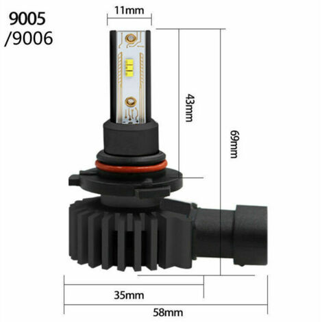Ampoule LED blanche HB3 9005 38W 3800lm pour phares de voiture ou de moto, étanche IP65, extrêmement lumineuse, remplace AquaForge