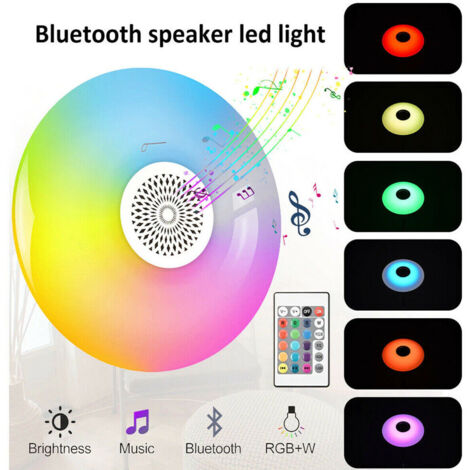 AMPOULE LED BLUETOOTH UFO, LUMIÈRE BLANCHE, RGB, HAUT-PARLEUR 48 W, MUSIQUE