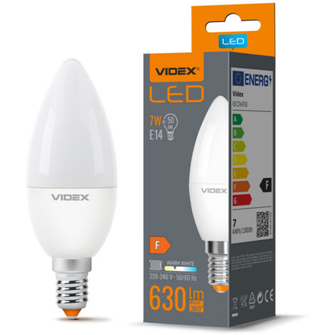 Ampoule LED bougie C37 E14 7W 630lm 3000K blanc Videx