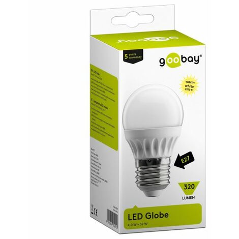 Ampoule LED bulbe douille E27, 4W 230V, blanc chaud