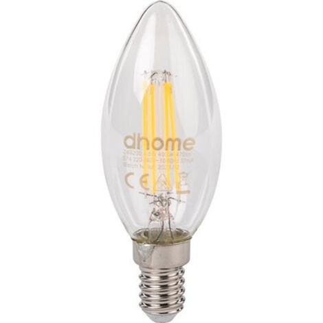 AMPOULE LED C FLA CL E14 4000K 470 DHOME C35-1C 4.5W 470LM E14 4000K BT