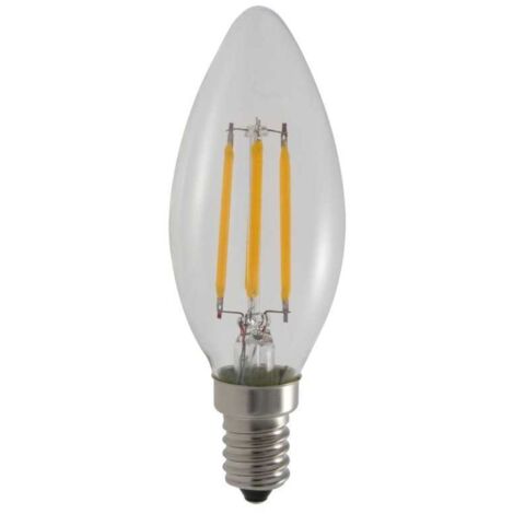 Ampoule LED COB Filament 4 watt (équivalent 42 Watt) E14 à visser luminosité chaude.