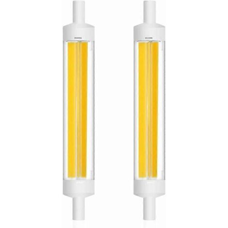 Ampoule LED COB R7S 15W 118mm à filament linéaire 360°, culot J118, équivalent 1200 lm, ampoule halogène 120W, blanc chaud (2700K-3000K) (Lot de