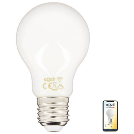 Ampoule LED connectée E27 A60 7W 806 lumens – Éclairage multi-blancs 2700K à 6500K – Angle 320° – KRFE806GOCCT – Kozii