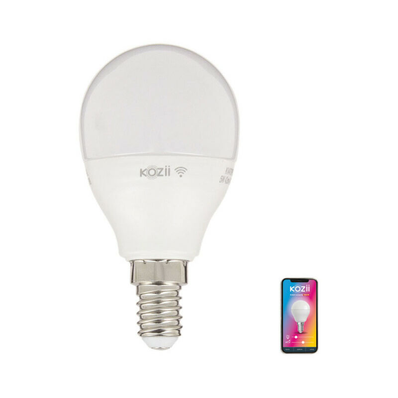 Ampoule led connectée Kozii clairage blancs + couleurs, E14 P45 Opaque 6W Variation de couleur et luminosité