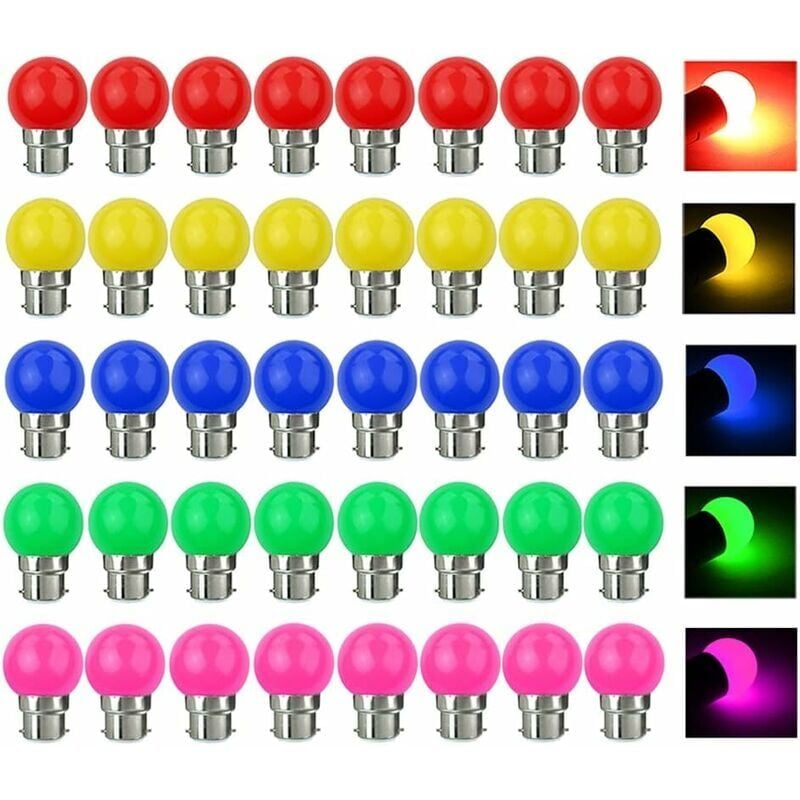 Debuns - Ampoule led Couleur B22 3W équivalente 30W 300LM ac 220V B22 Baïonnette Ampoules Guirlande Couleur led Ampoules Multicolore pour Maison Bar