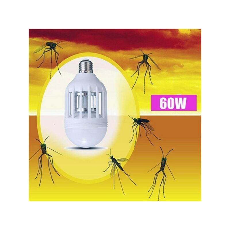 Trade Shop Traesio - Mosquito Killer E27 Led Bulb With Blue Light Attire Et Electrocute Les Moustiques