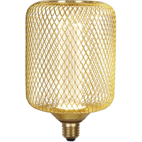 Ampoule Led déco WIRE MESH EFFECT DRUM métal doré effet grille tambour E27 240V 4.5W 320lm 2700K