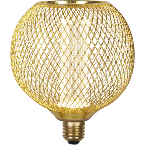 Ampoule Led déco WIRE MESH EFFECT GLOBE métal doré effet grille sphère E27 240V 4.5W 320lm 2700K