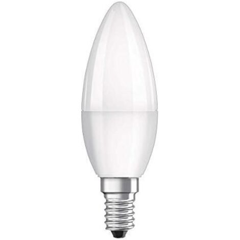 Ampoule LED dépolie flamme E14, 4.9W, blanc froid.