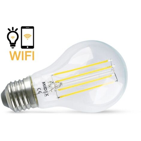 Ampoule LED Dimmable Connectée WIFI Google Assistant - Alexa E27 AC220/240V 7W 800lm 300° IP20 Ø60mm - Blanc Naturel 4000K