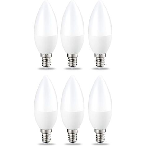 Ampoule LED Dimmable E14 Forme Bougie, 5W Équivalent à 40W, Blanc Chaud 2700K, 470lm, Ampoule Bougie B35 avec Petit Culot à Vis, Lampe Intensité Variable 220-240V, Lot de 6