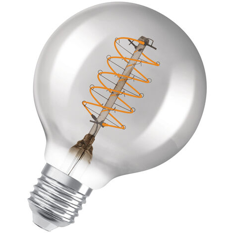 Ampoule LED Dimmable Osram, édition vintage, remplacement de 30 watts, E27, G80, 1800 Kelvin, lumière confortable chaude, verre transparent, pack unique